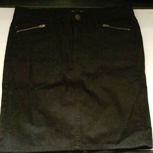 Black denim skirt